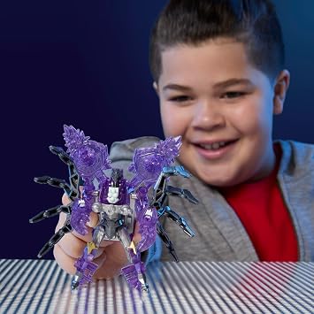 Transformers CYBERWORLD Airachnid Armoured Cyber Changers Energon Surge Action Figure | Quick Change to Spider Mode | Robot Toys for Kids 6+