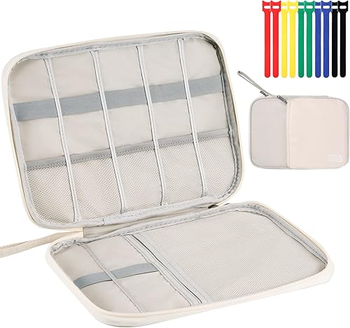 Miniatura 8 de OrgaWise - Organizador de electrónica, bolsa de accesorios electrónicos impermeable de viaje para iPad Mini, Kindle, discos duros, cables,