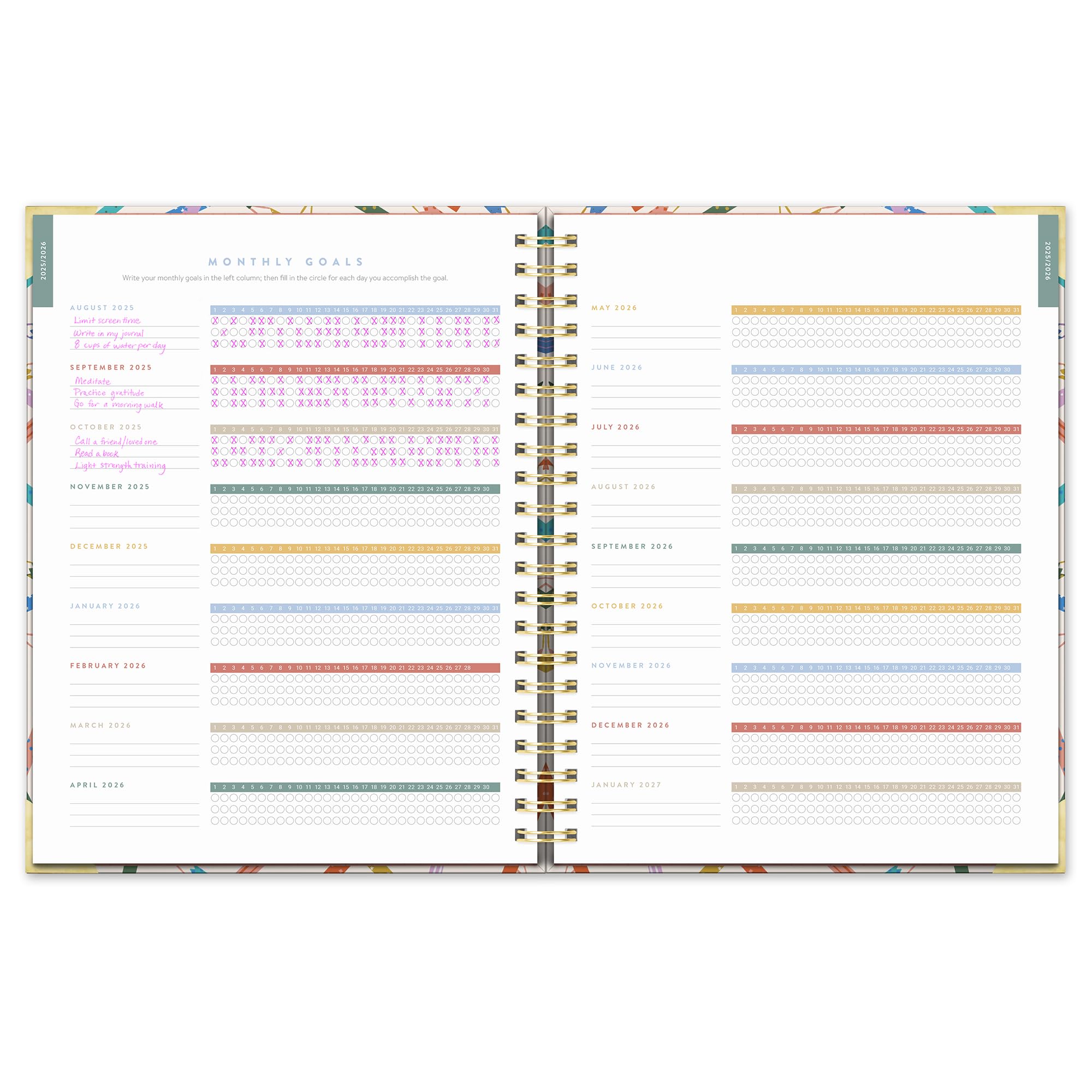 Orange Circle Studio Agenda 2026, per segnare il tuo segno, agenda a spirale extra large Deluxe, settimanale e mensile, per scuola o lavoro, appuntamenti, budget e traguardi