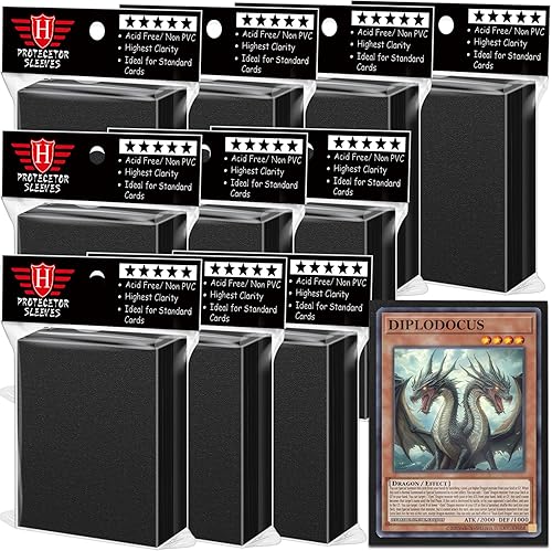 1000 fundas negras para tarjetas intercambiables, fundas protectoras suaves y transparentes para tarjetas de mazo, aptos para tarjetas de béisbol,