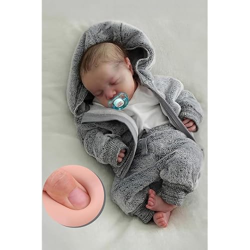 BABESIDE 17 Inch Lifelike Reborn Baby Dolls, Full Body Vinyl Boy