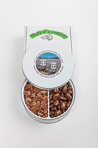 Miniatura 5 de Heaton Pecans Mitades de nueces saladas cubiertas y tostadas de chocolate con leche, lata de regalo de nueces confitadas, aperitivo gourmet, regalo