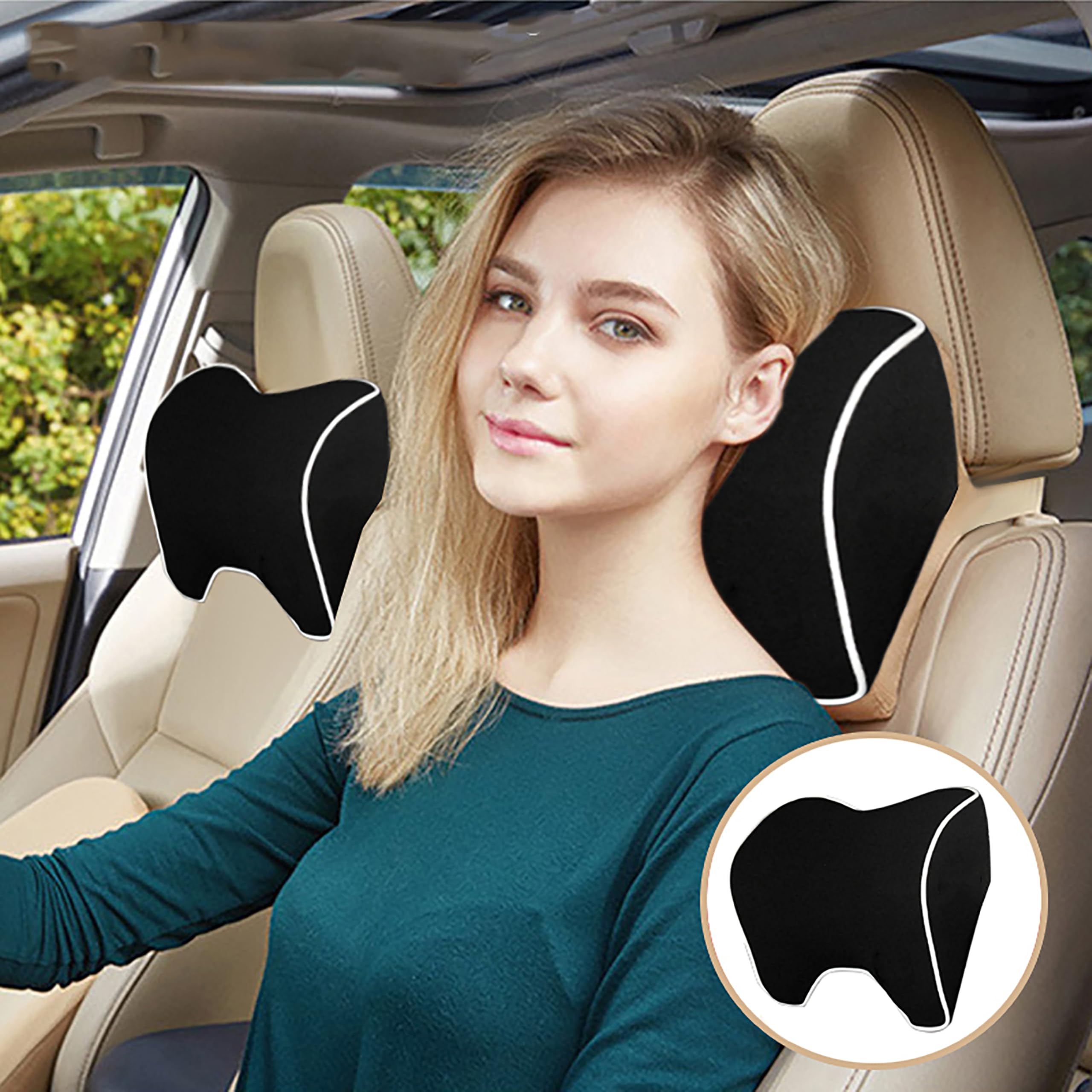 Carwales 2 Car Neck Pillows For Car Seat Driver, Car Seat Headrest - View #8