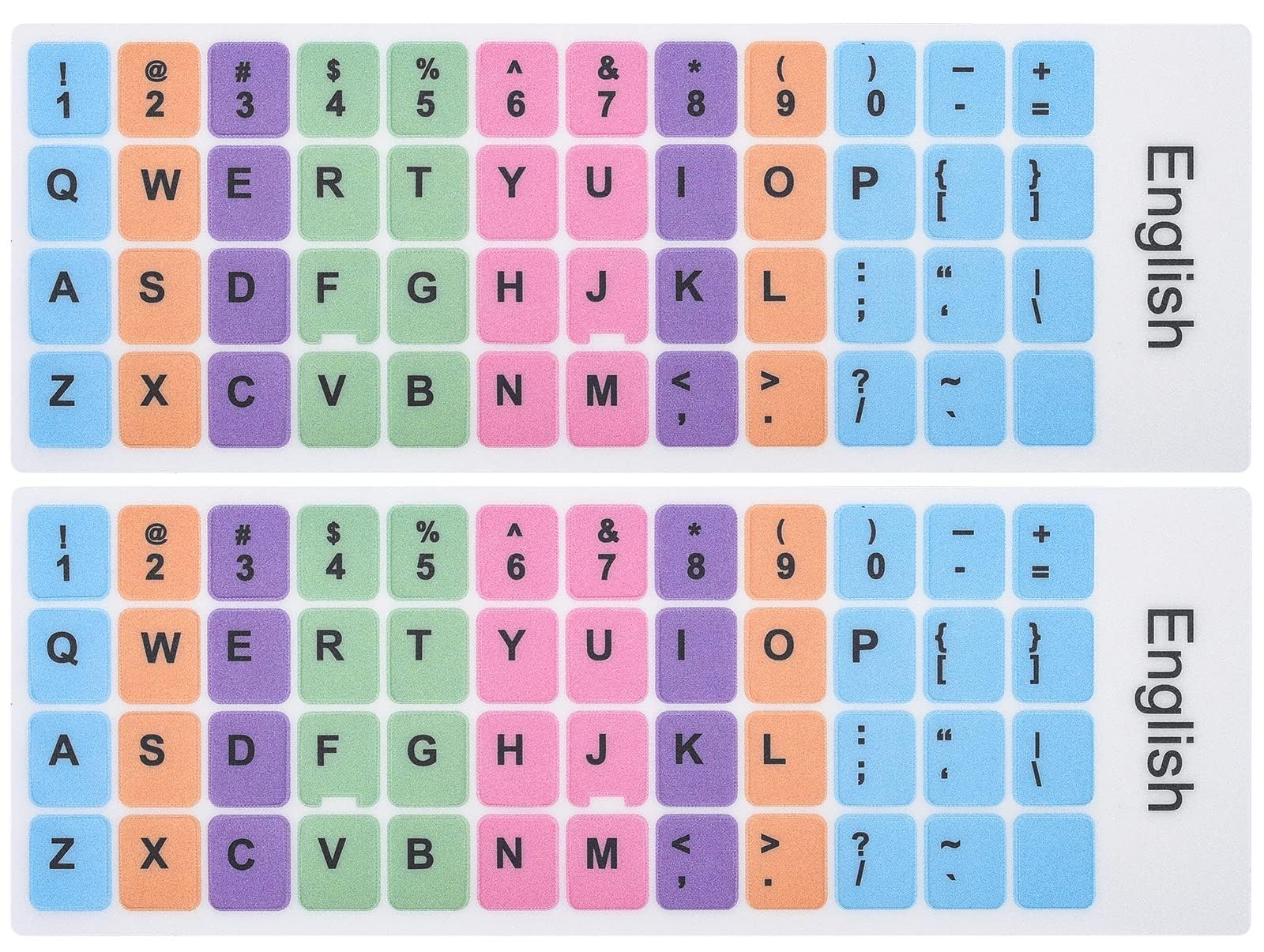 2Pcs Laptop Keyboard Stickers, English Keyboard Replacement Letter Stickers, Universal Computer Colorful Rainbow Lettering, Non-Transparent-picture-14