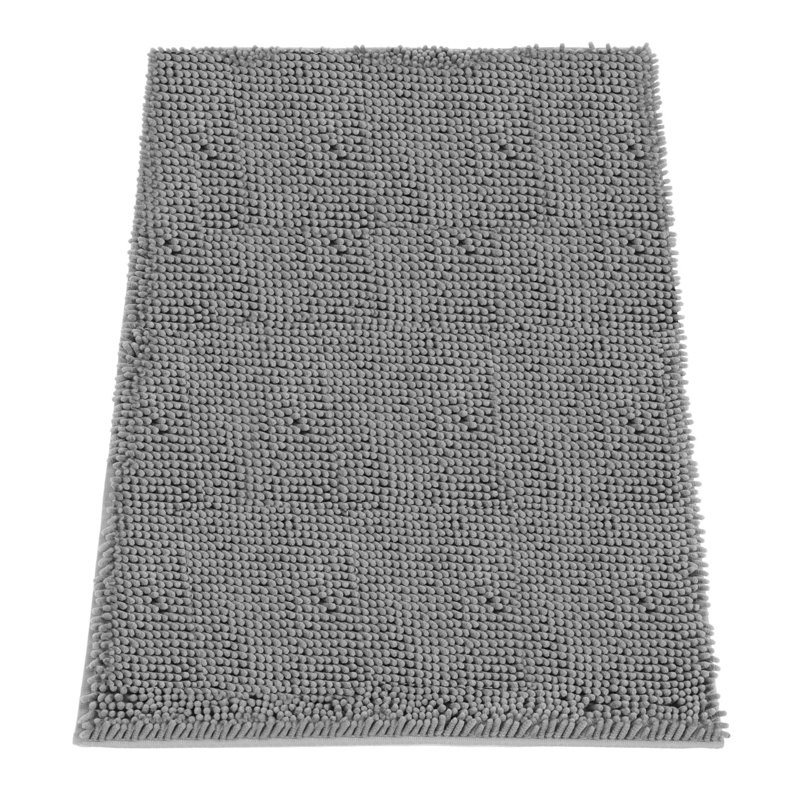 Absorbent Dog Door Mat for Muddy Paws, 72" x 48" Chenille Indoor Mats for Entryway, Trap Dirt Front Door Mat Indoor Entrance Washable Non Slip Soft Light Grey