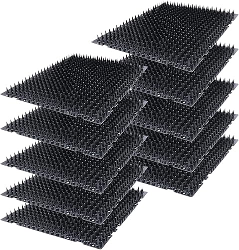 Miniatura 7 de Paquete de 10 alfombrillas de protección contra gatos de 13 x 16 pulgadas, para interiores y exteriores, valla repelente de gatos humanitaria