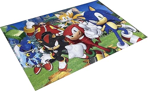 Miniatura 3 de Juego de rompecabezas de piso para niños, paquete con 72 piezas de Sonic The Hedgehog Floor Puzzle, calcomanías, más  Rompecabezas sónico para niños