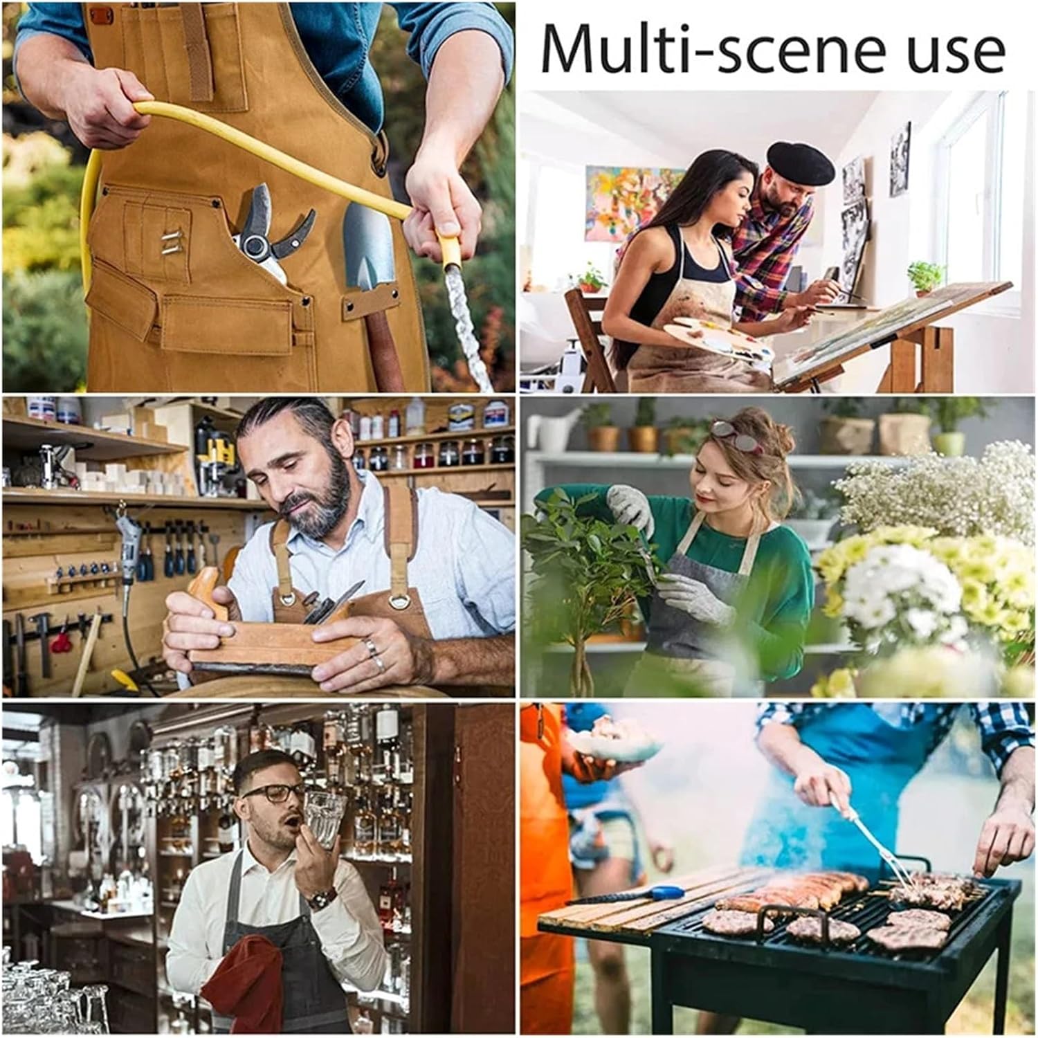 Tool Apron Woodworking Apron for Men 20 Oz Work Garden with 9 Tool Pockets Gifts for Heavy Duty Waxed Canvas