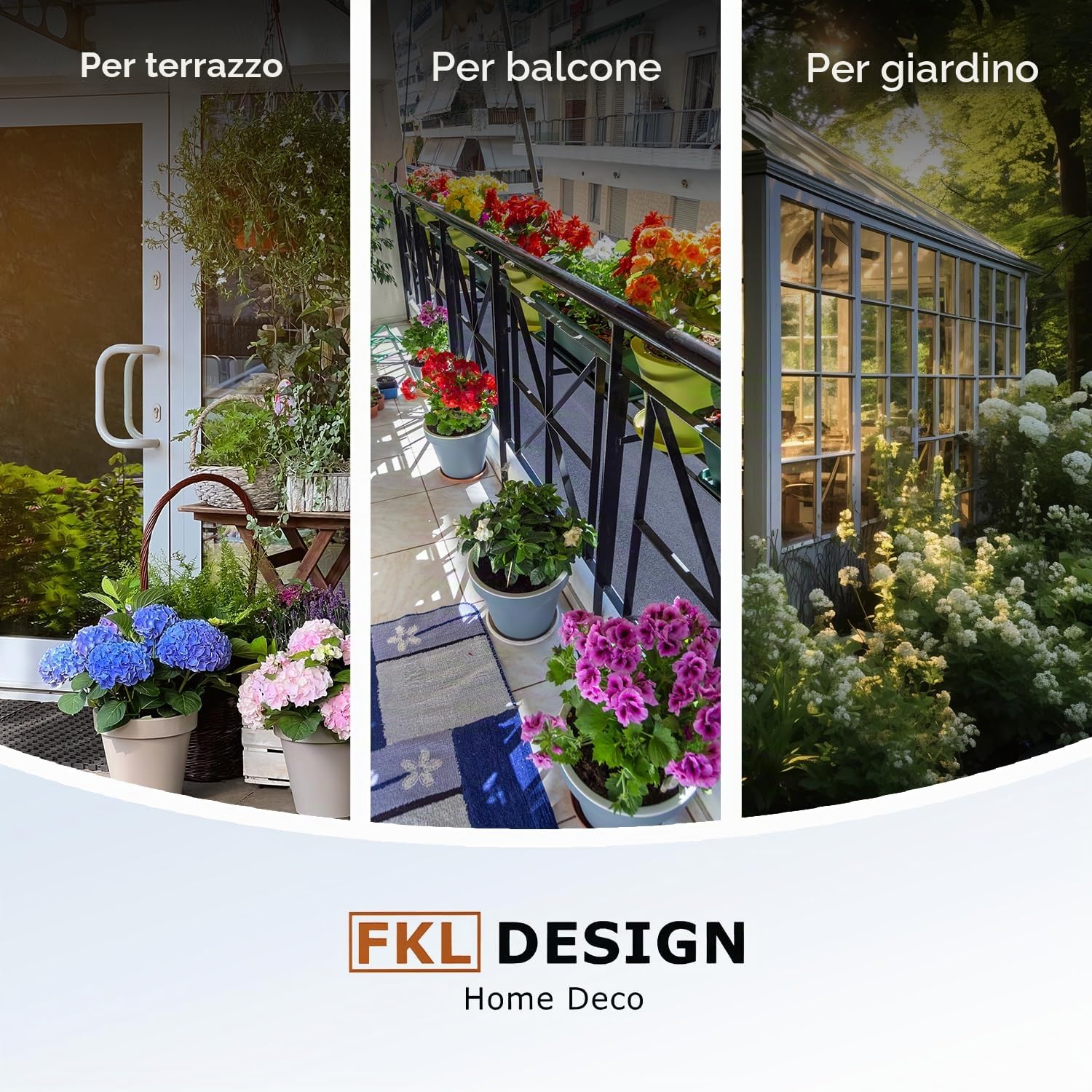 FKL DESIGN Home Deco Fioriera in legno fioriera giardino terrazza 14 litri completamente assemblata D6 rovere (lunghezza 90 cm)