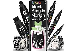 Black Acrylic Pen Set - Unleash Your Inner Artist with Precision Strokes!
