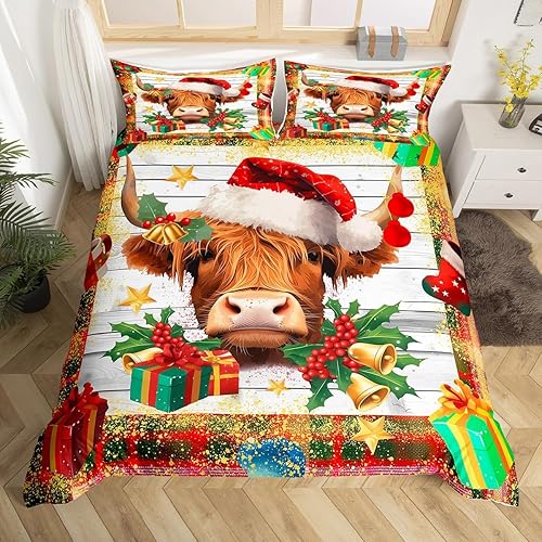 Miniatura 14 de Funda de edredón de Papá Noel, juego de ropa de cama para niños, funda de edredón de flores rosas para decoración de habitación de niños y niñas,