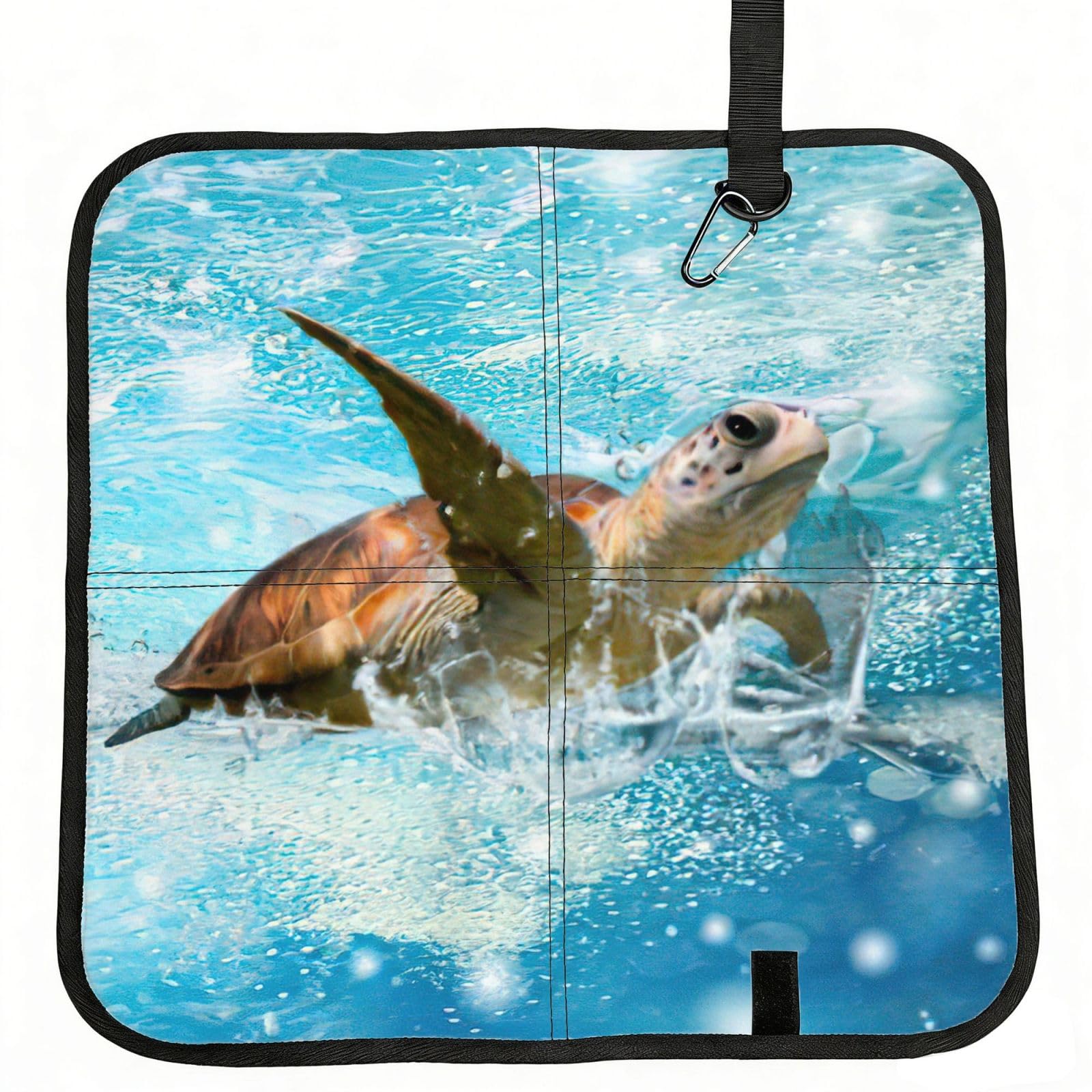 bghdfa Sea Turtle Print Outdoor Sitting Mat Waterproof Oxford Cloth Seat Cushion Folding Foam Camping Seat For Picnic