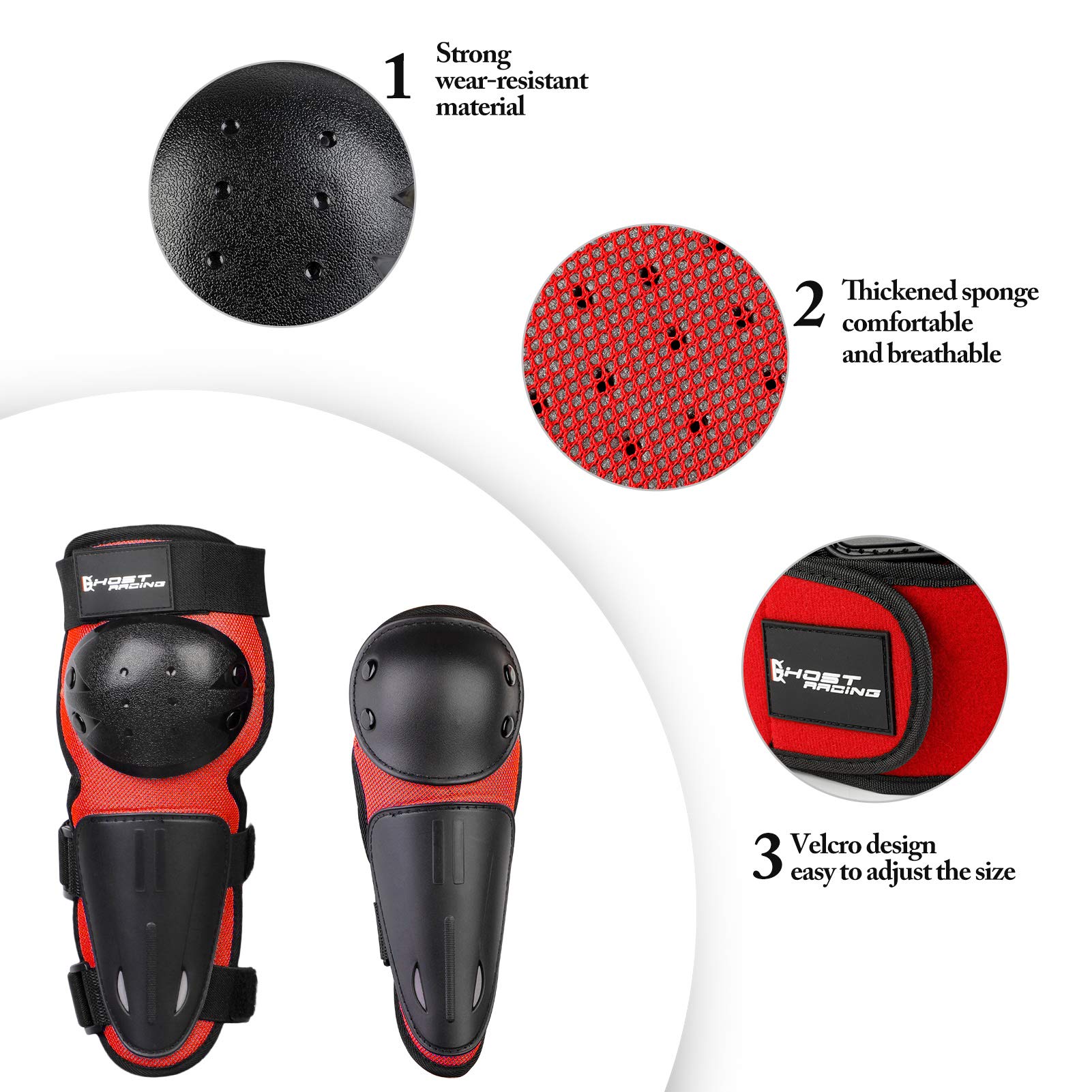Armatura Moto per Bambini,JUSTDOLIFE 5 Pezzi Set di Armatura da Moto Protezione di Motocross per Bambini Ginocchiere Traspiranti Gomito Pettorina per Tutti I Terreni Ciclismo Sci Pattinaggio