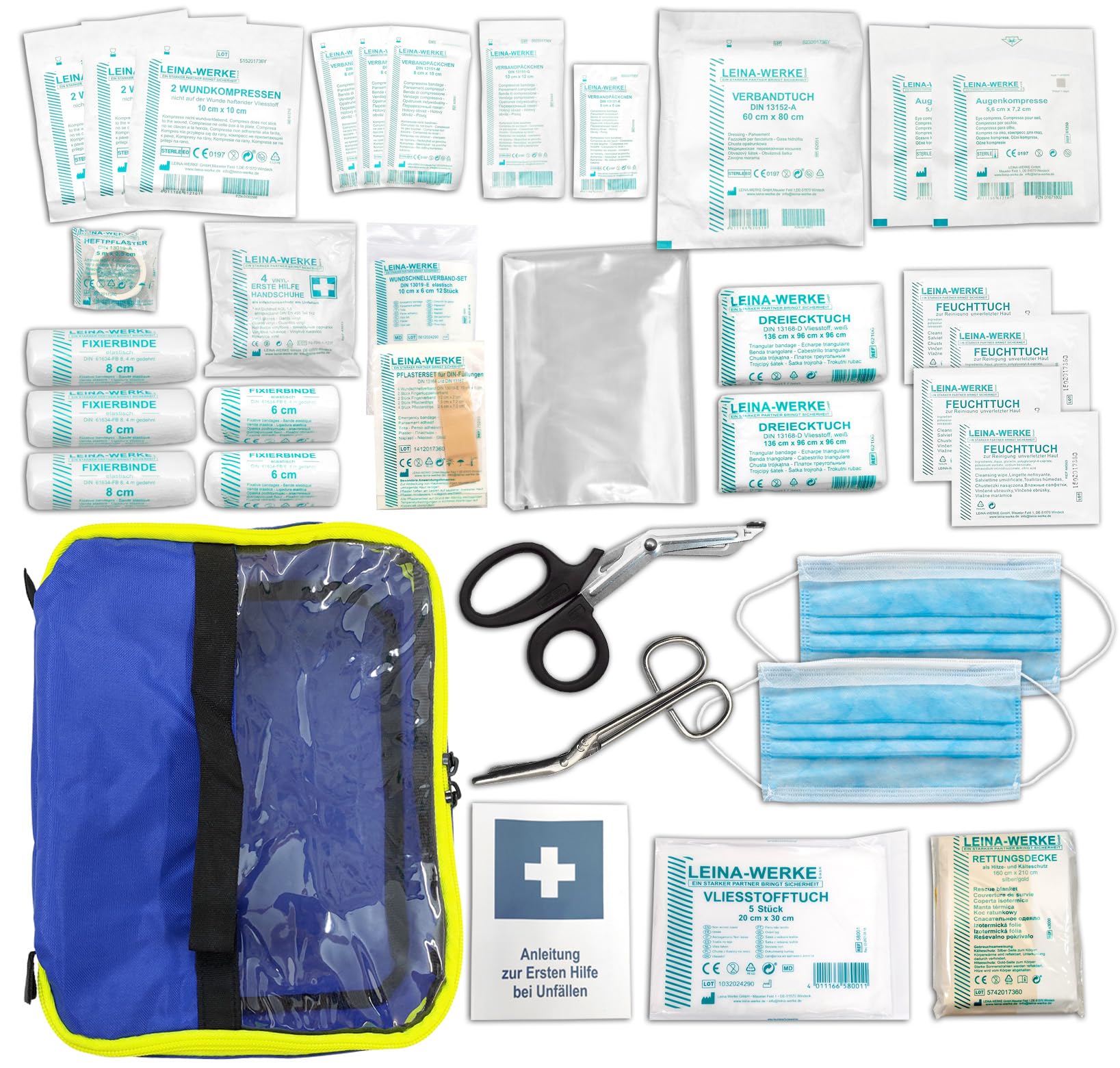 Sport-Betreuer-Set PRO - für Sport-Verletzungen + Physio in 5 Modultaschen | Füllung für Sport-Betreuer-Koffer - Erste-Hilfe- & Notfallrucksack "Sport", Trainer-Notfalltasche mit DIN-Verbandmaterial