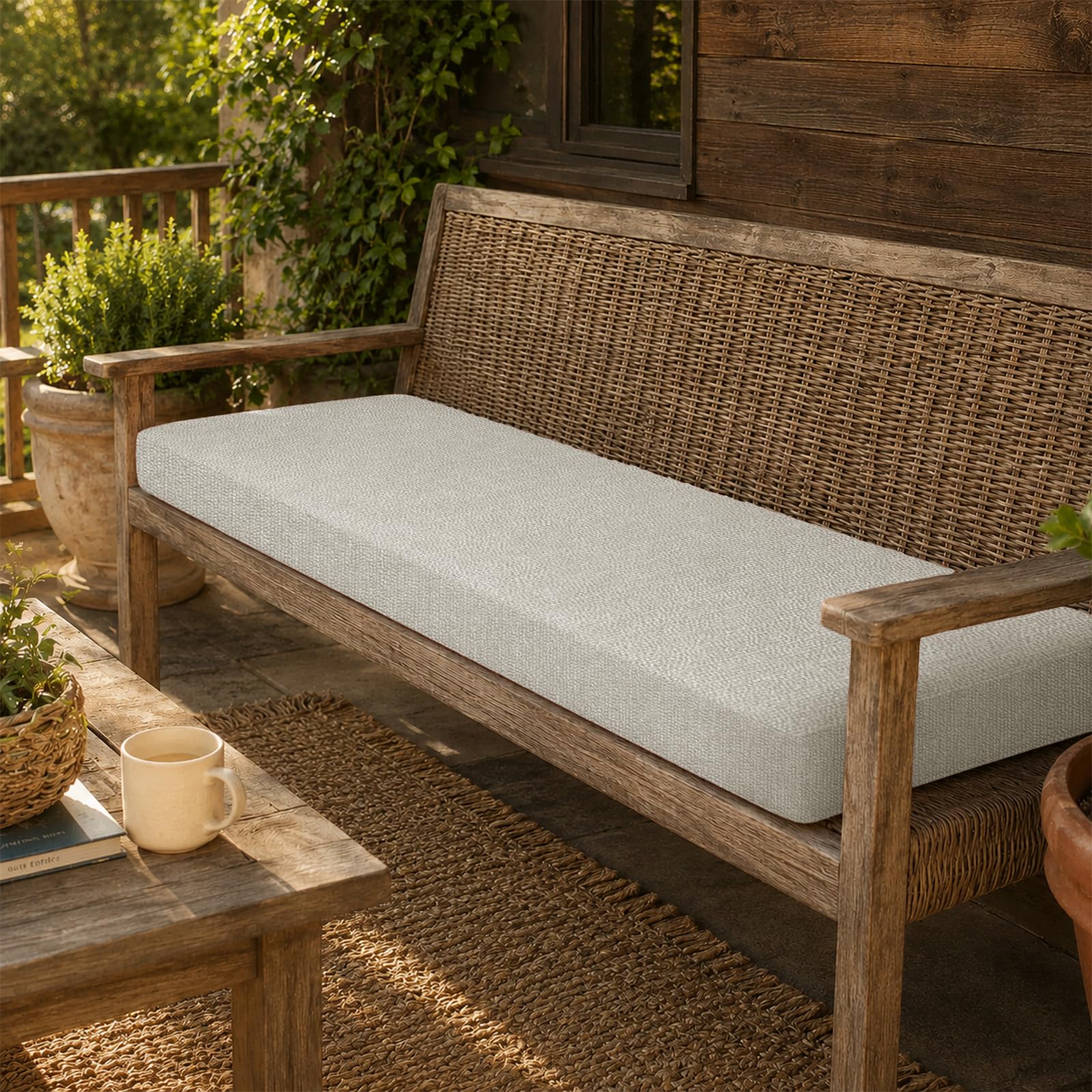 Chenille fabric Window Seat Cushion 2/3/4 Seater Bench Cushion 70x60x5cm