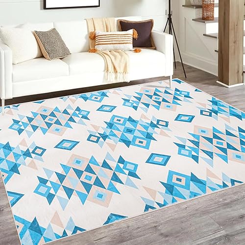 NEATIIP Alfombra bohemia lavable de 8 x 10 pies, antideslizante, estilo bohemio, vintage, antideslizante, para interiores, dormitorio, alfombra