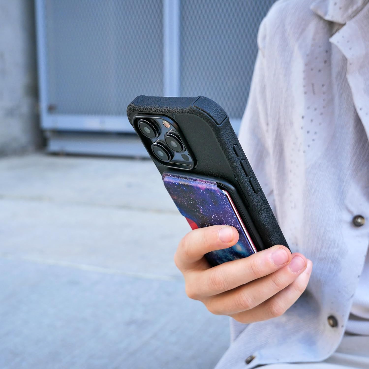 Smartish MagSafe Wallet - Side Hustle - Vegan Leather Slim Detachable Magnetic Card Holder Qi2 Certified iPhone MagSafe Wallet for Apple iPhone 17/16/15/14/13/12 Models - Black Tie Affair - Image 9