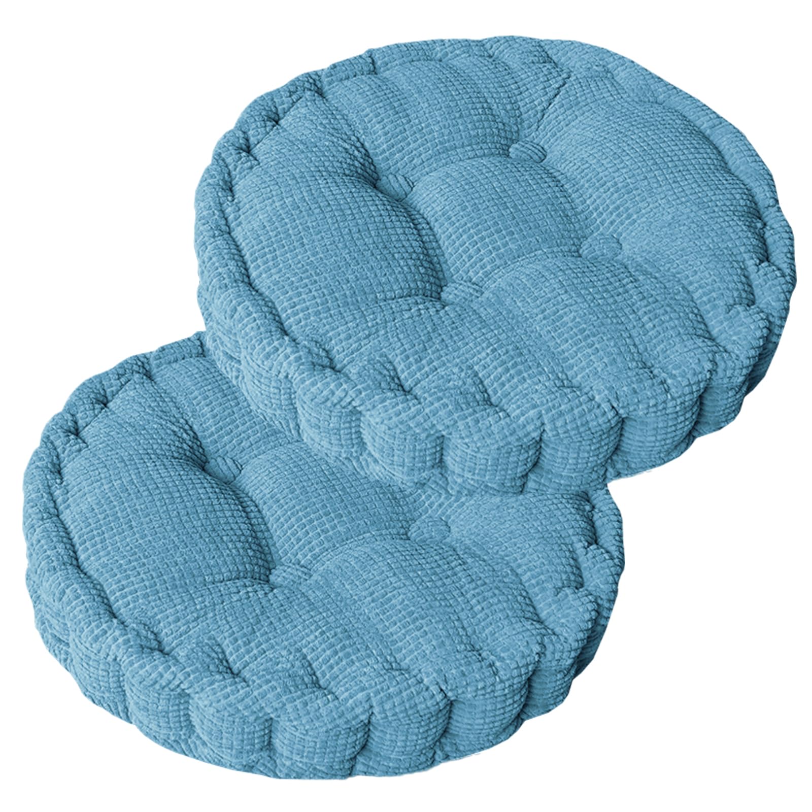 Cojín para silla redondo, juego de 2 cojines para suelo, 40 x 40 cm, cojín para silla de algodón, acolchado, cojín grueso para suelo, cojín de yoga, cama para mascotas, cojín para asiento para
