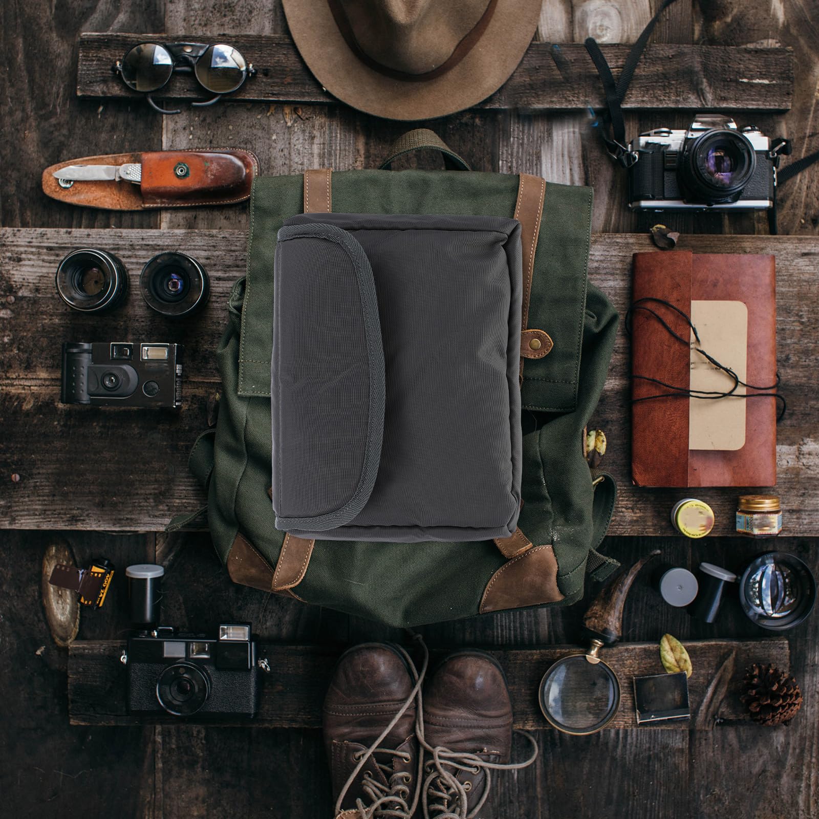 Amosfun Bolsa para Cámara Acolchada Compacta para Mochila, Estuche Plegable Portátil para Cámara Digital y Lentes, Inserto Protector contra Rasguños para Fotografía de Viaje