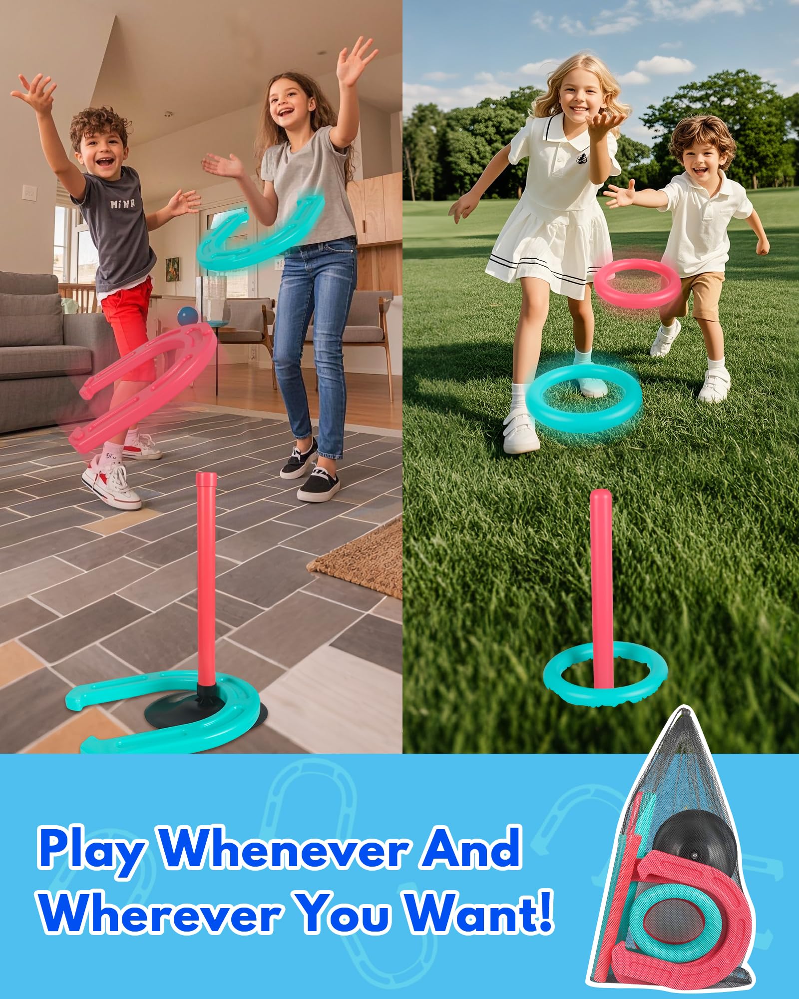 SLSRFD Cornhole Bean Bag Toss Game Set, Portable Aluminum Frame Yard Game With 8 Bean Bags & Carrying Case For Outdoor Lawn Backyard Camping Tailgating - View #2