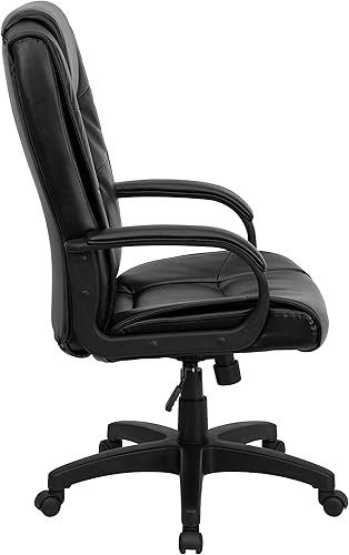 Miniatura 8 de Flash Furniture Silla de oficina giratoria ejecutiva de LeatherSoft de respaldo alto con brazos