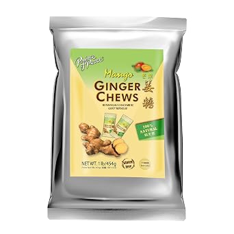 Prince of Peace Ginger Chews with Mango, 1 lb. Candied Ginger Mango Candy Mango Ginger Chews Natural Candy