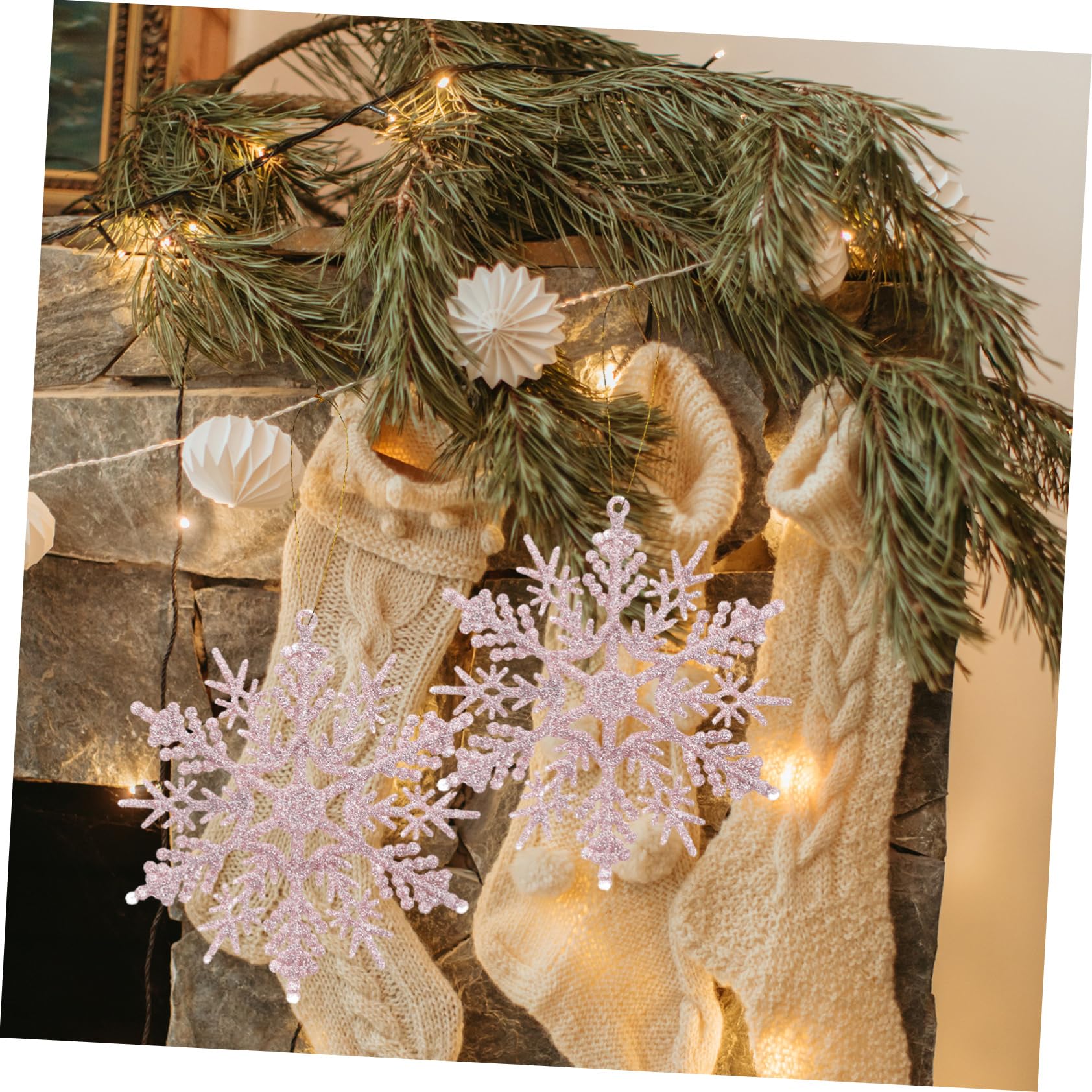 Zerodeko 108stücke Titel Teiliges Weihnachts-Schneeflocken-Dekorationen Aus Glitzernde Hängende Ornamente Für Festliche Anlässe Für Weihnachtsbaum Und Winterpartys