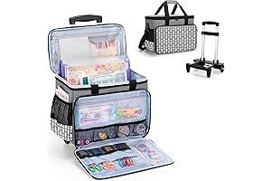 Yarwo Rolling Scrapbook Storage Case on Detachable Trolley