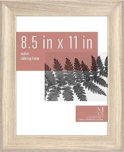 MCS Studio Gallery Classic 8.5x11 Picture Frame Natural Woodgrain, Vertical & Horizontal Wall Hanging Large Picture Frame for Photos, Posters & Art Prints (1-Pack)
