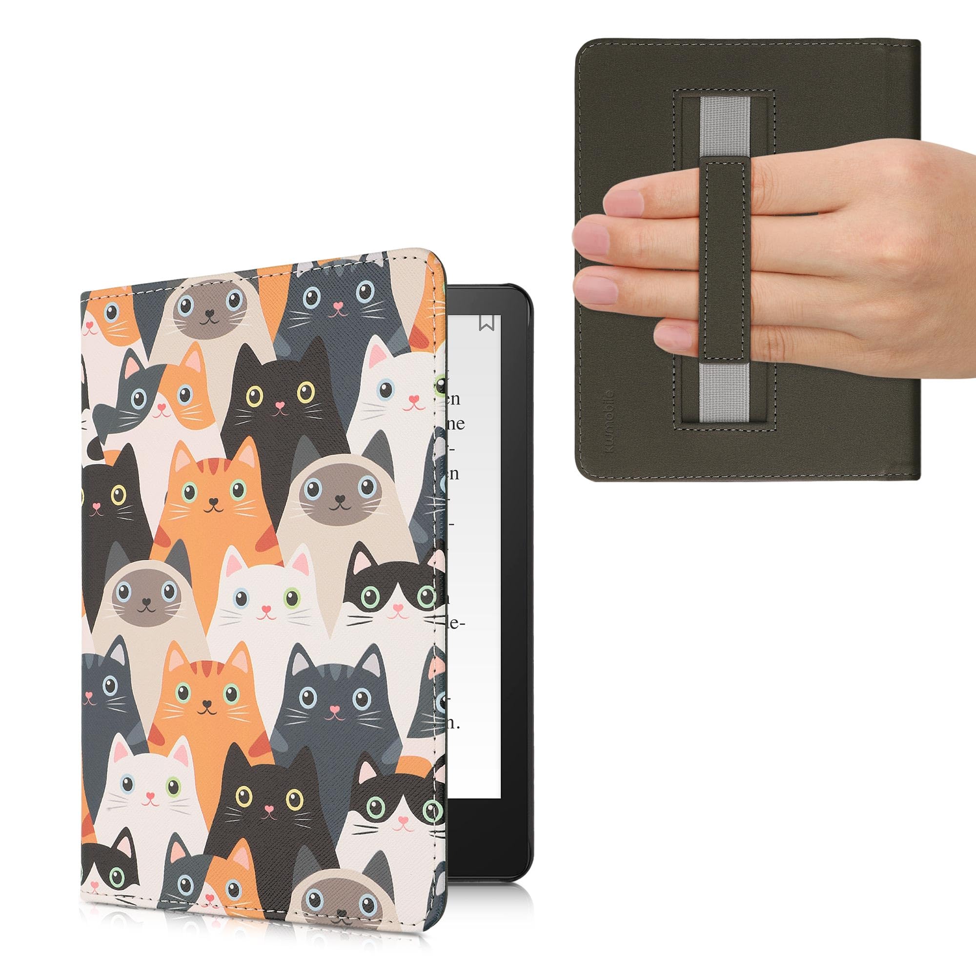 Kwmobile Case Compatible With Kindle Paperwhite Case - EReader Cover - Autumn White/Orange/Brown - View #10