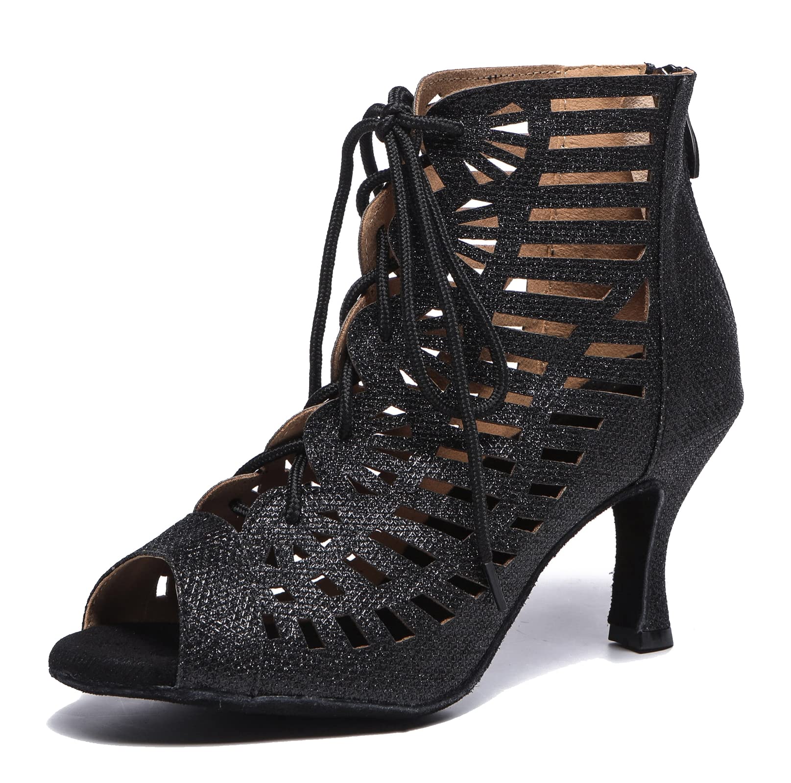 Minishion Dancing Boots Women Latin Ballroom Ankle Dance Shoes Sommer Evening Wedding Party Heeded Sandals