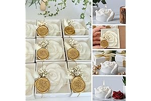 Velas Pequeñas De Recuerdos - Velas De Cera De Soya de Pétalos De Rosa Blanca