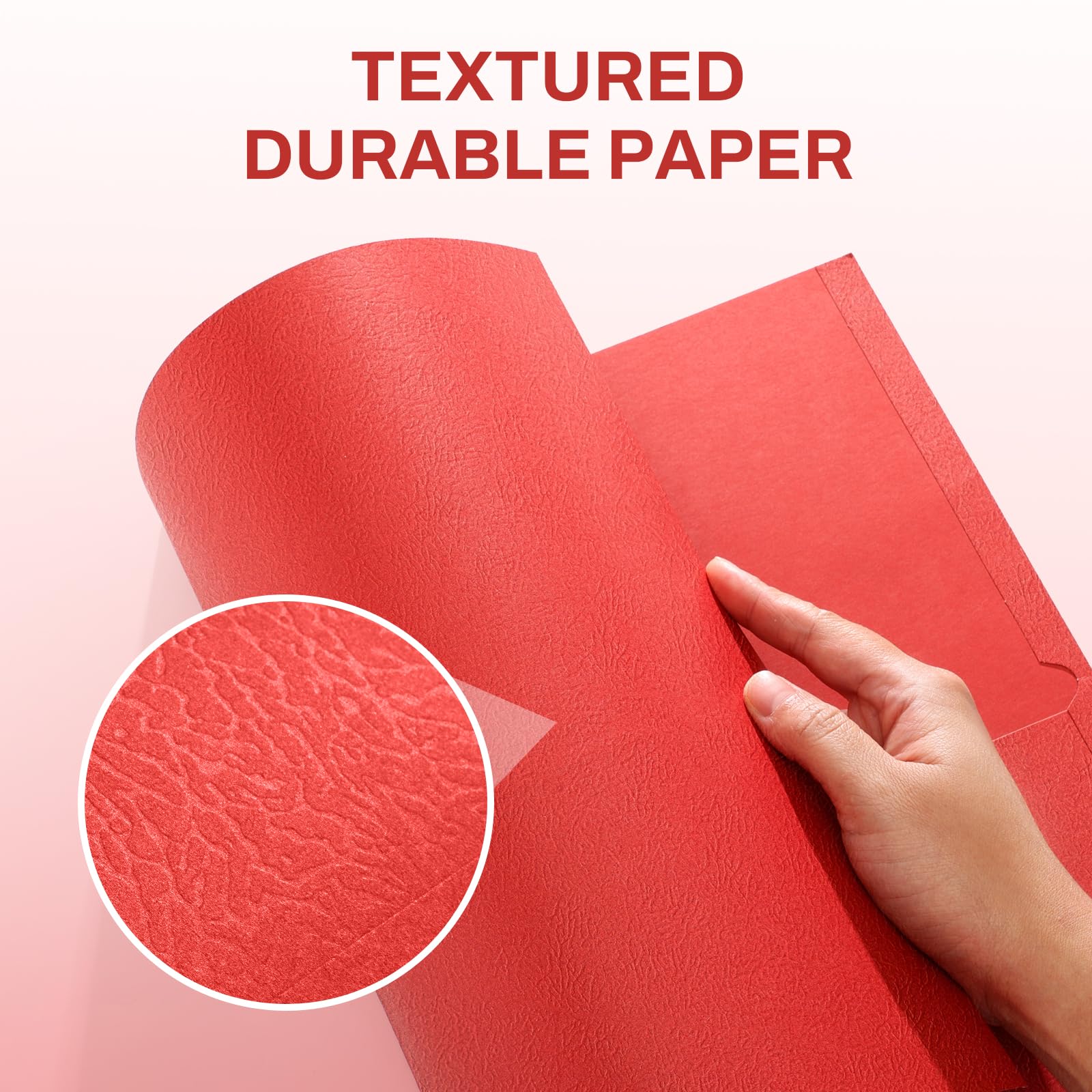 SUNEE Carpetas con bolsillos (paquete de 125, rojo), carpetas de 2 bolsillos para papel de tamaño carta, carpeta de archivos de papel para escuela, oficina, hogar, negocios