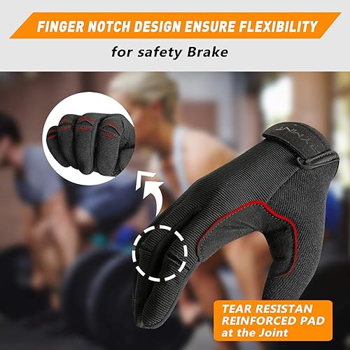 Miniatura 3 de RYMNT Guantes de entrenamiento con dedos completos para mujeres y hombres, guantes de gimnasio para mujeres para levantamiento de pesas, guantes de