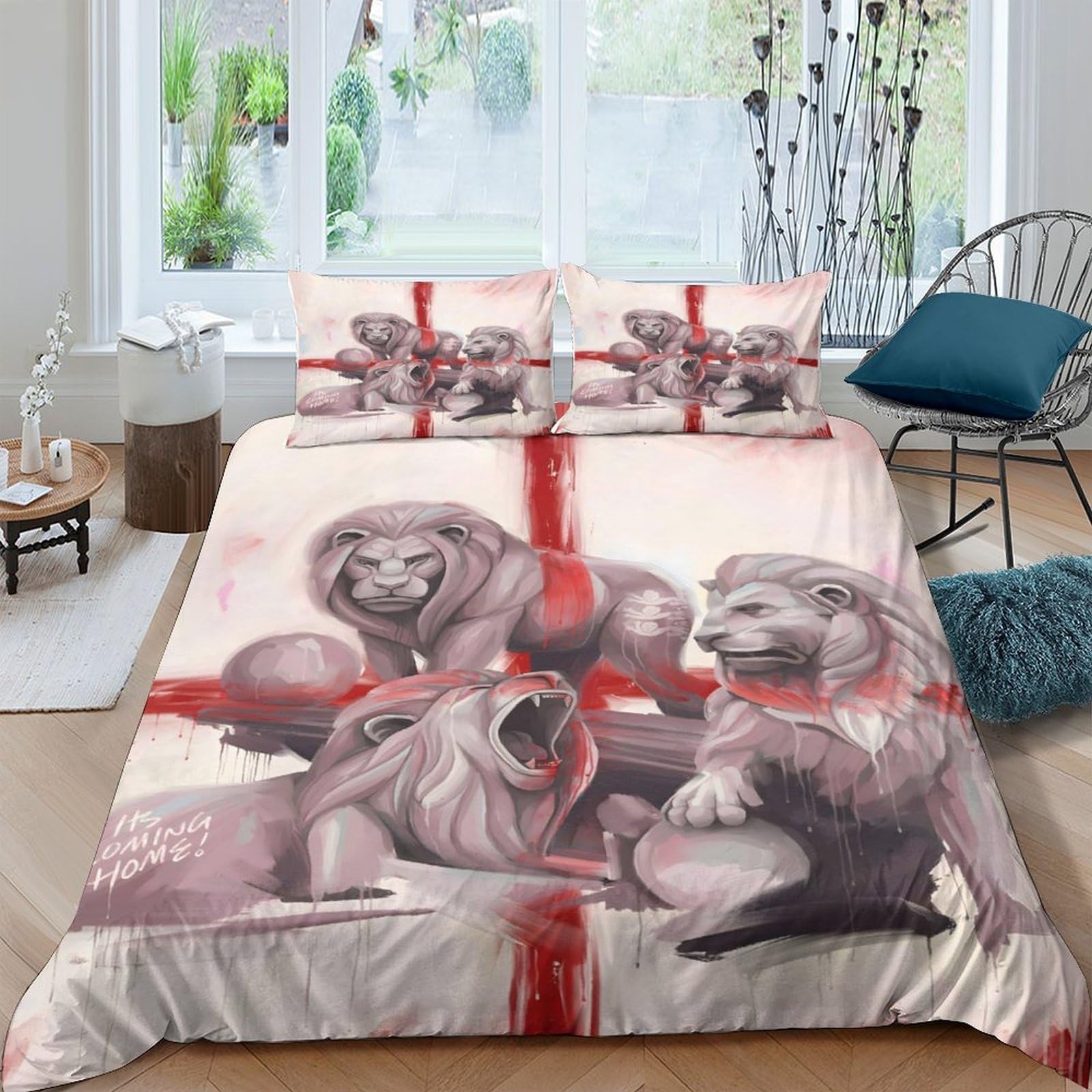 Ctjqhvkz Style-6 3D Printed Lion Family Fitted Sheet Microfiber Anti-Slip Bed Cover For Bedroom Dorm Mattress Protection Decor Single（135X200cm）