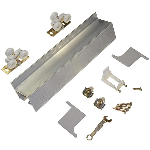 Johnson Hardware 2610F721 1-Door Hardware Set Wall Mount Barn Door Type Sliding Door 72"