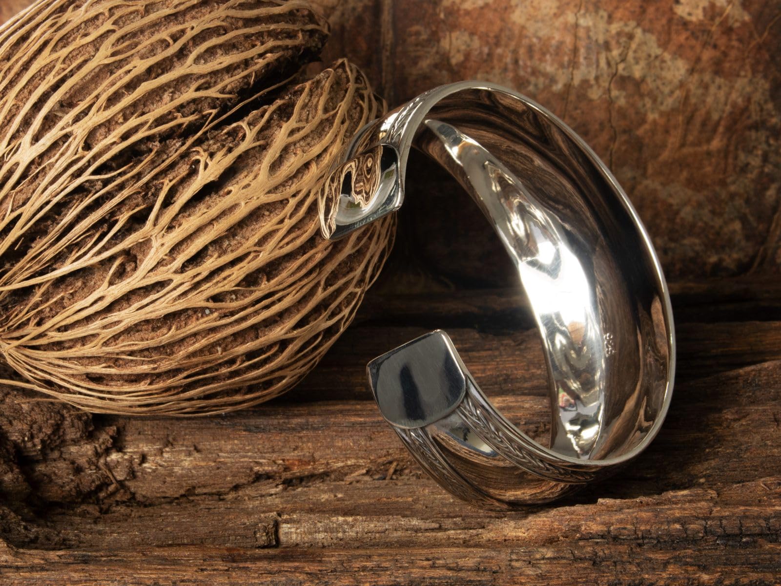 Fly Style Armreif aus 925 Sterling Silber - Handgeschmiedet Silber-Schmuck im keltischen Design