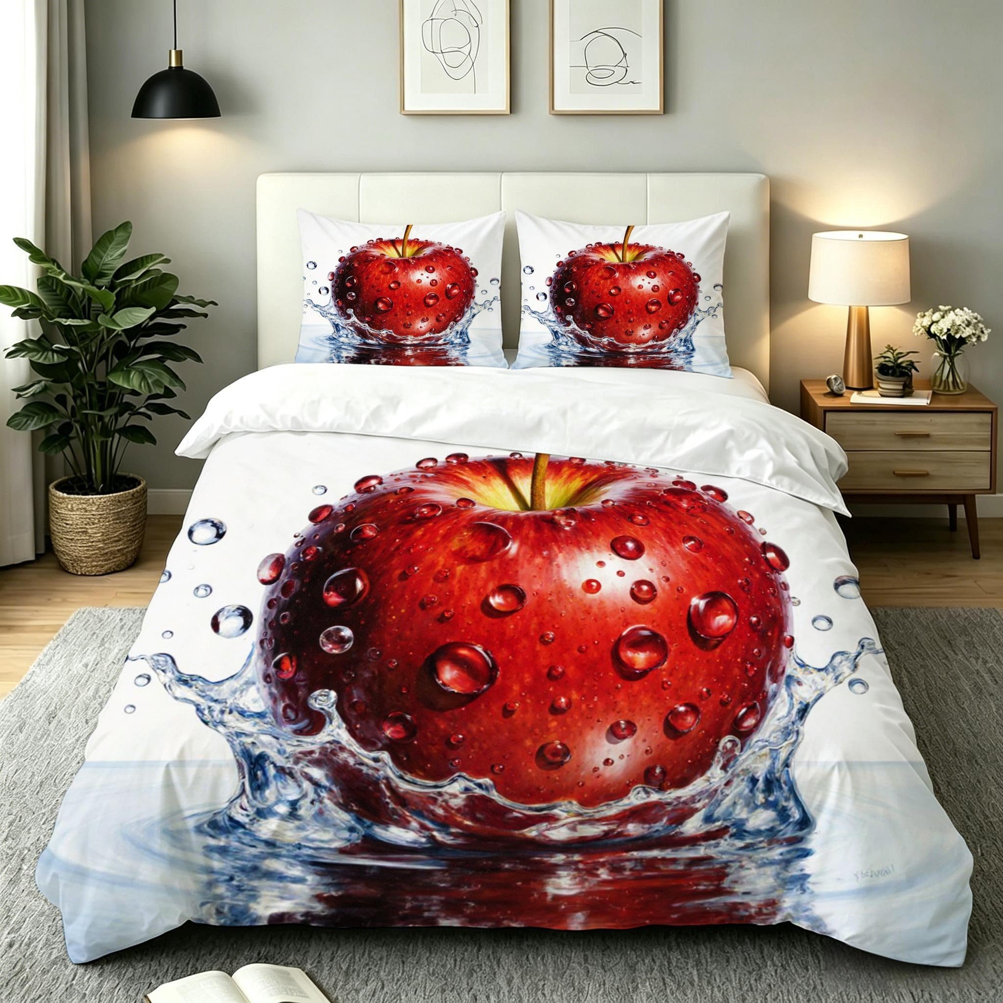 Housse de couette 220x240 fruits rouges ensemble de literie de qualité supérieure