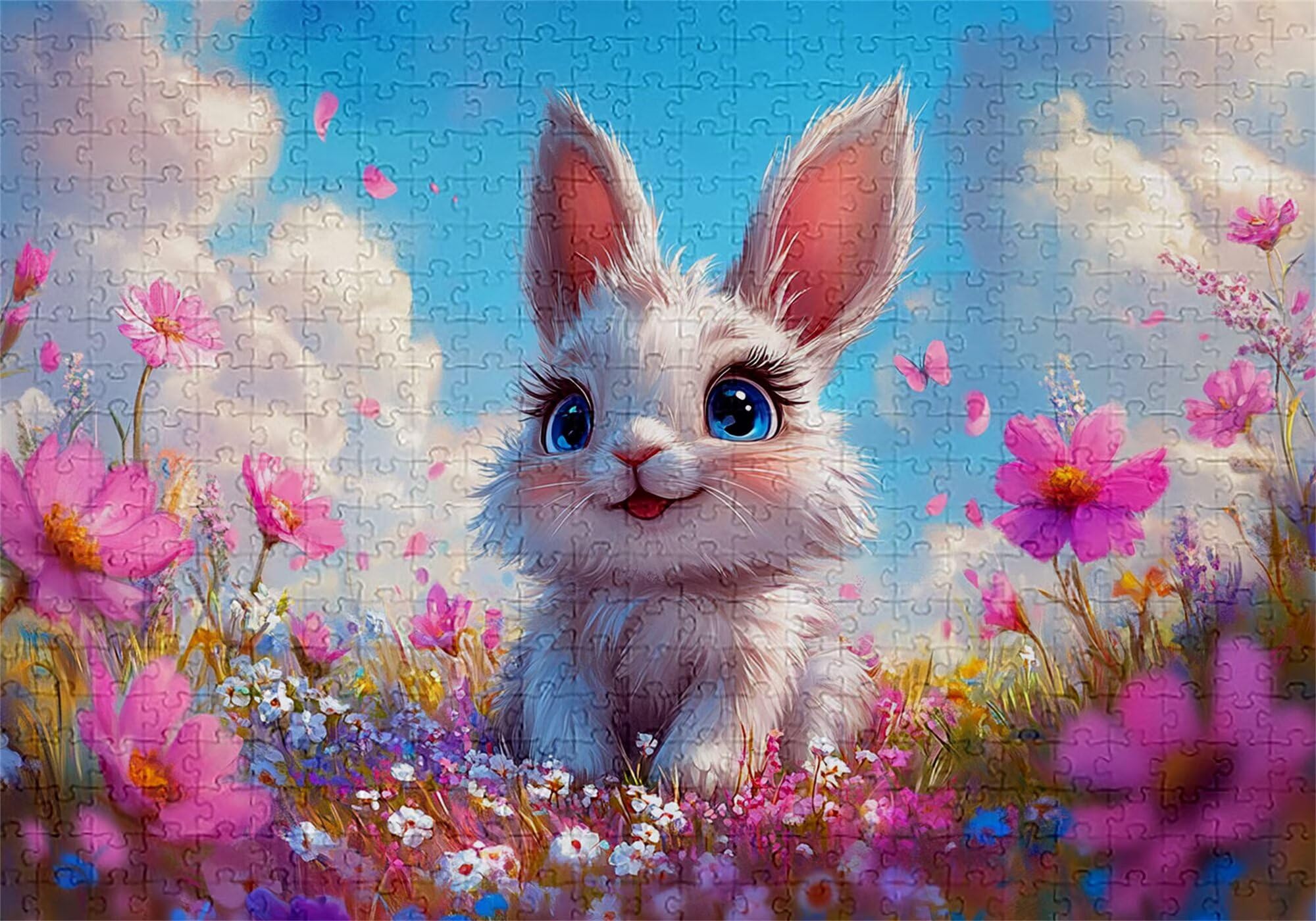 Puzzle 2000 elementów kreskówka dorosły królik 100 x 70 cm rzemiosło klasyczne 3D drewniana układanka do rodzinnych gier aktywnych, układanka do samodzielnego wykonania nawet do dekoracji ścian domu