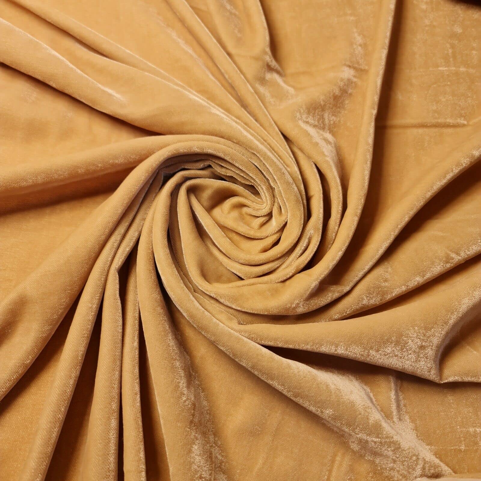 Three Crown Velvet Fabric Soft Strong Material - Home Decor, Curtains, Upholstery, Dress - 112cm Wide (Beige, 2 Meter)
