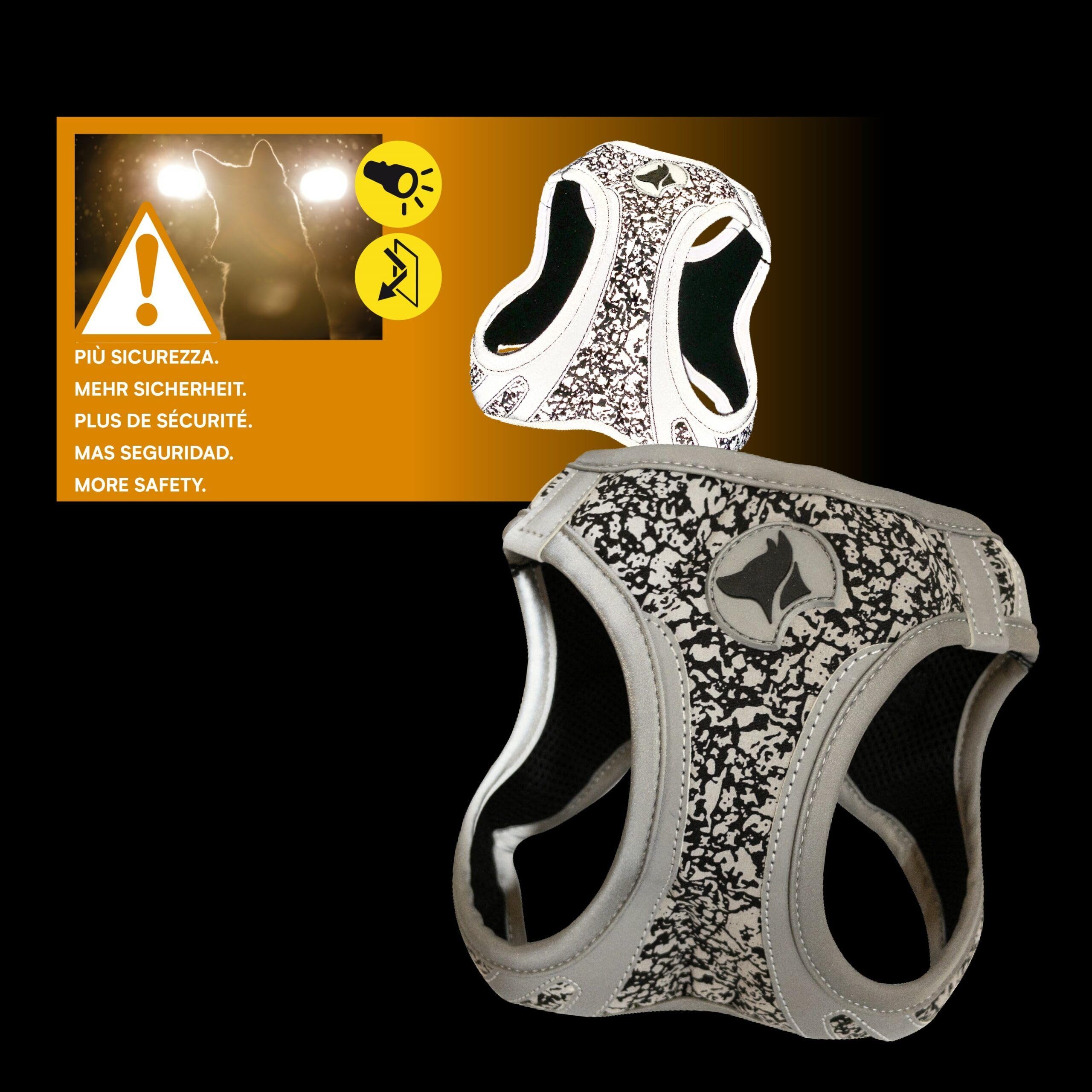 Croci C5081644 - Pettorina Riflettente Per Cani, Multicolore (Nero), M, 1 Pezzo