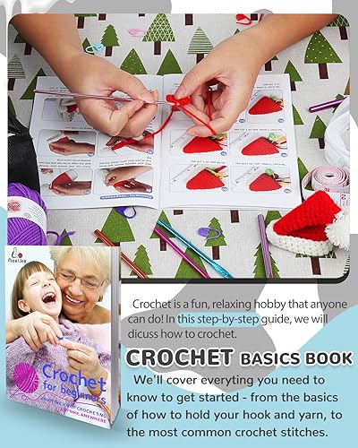 Miniatura 2 de Aeelike Kit de ganchillo para principiantes con instrucciones (idioma español no garantizado), 71 piezas, incluye hilo de 655 yardas, ganchos de