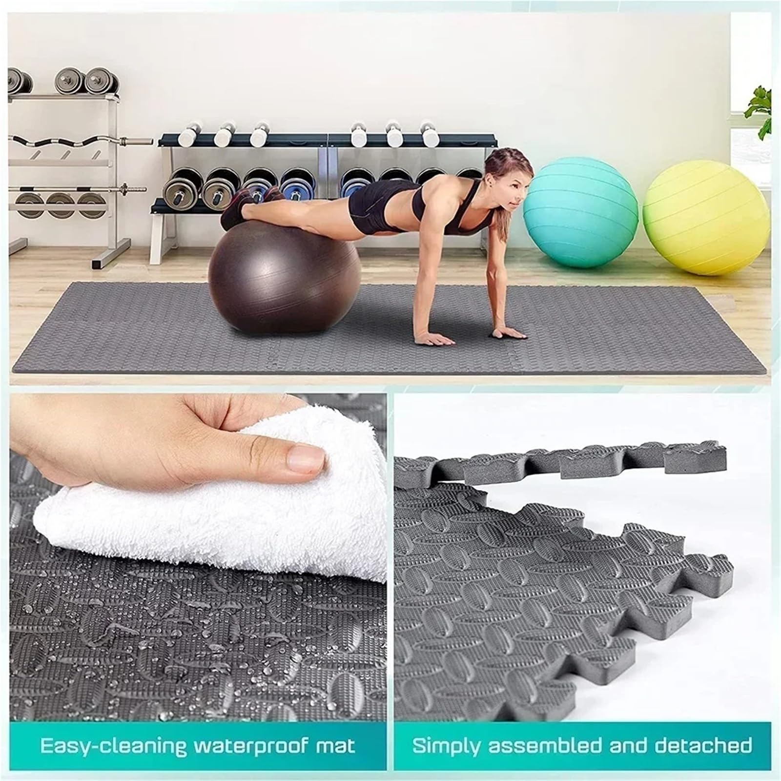 Losetas De Caucho 4~20 Piezas de baldosas entrelazadas EVA, esteras Rompecabezas Antideslizantes for protección Equipos Gimnasio en casa(Pink-30x30cm,8PCS)