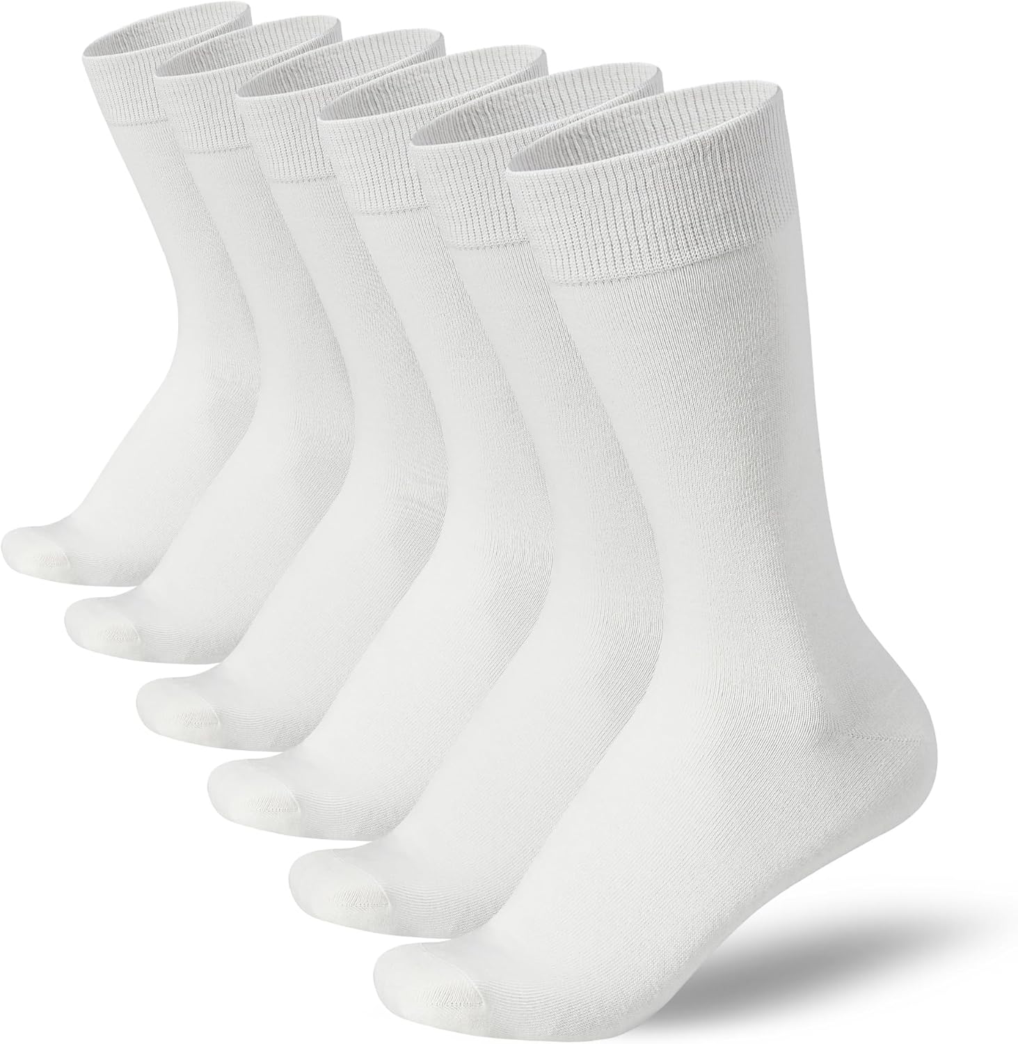 Men's Cotton Crew Socks, Super Soft and Breathable Dress Crew Thin Socks Lightweight Socks for Men 3-6 Pairs Pack Size 8-14