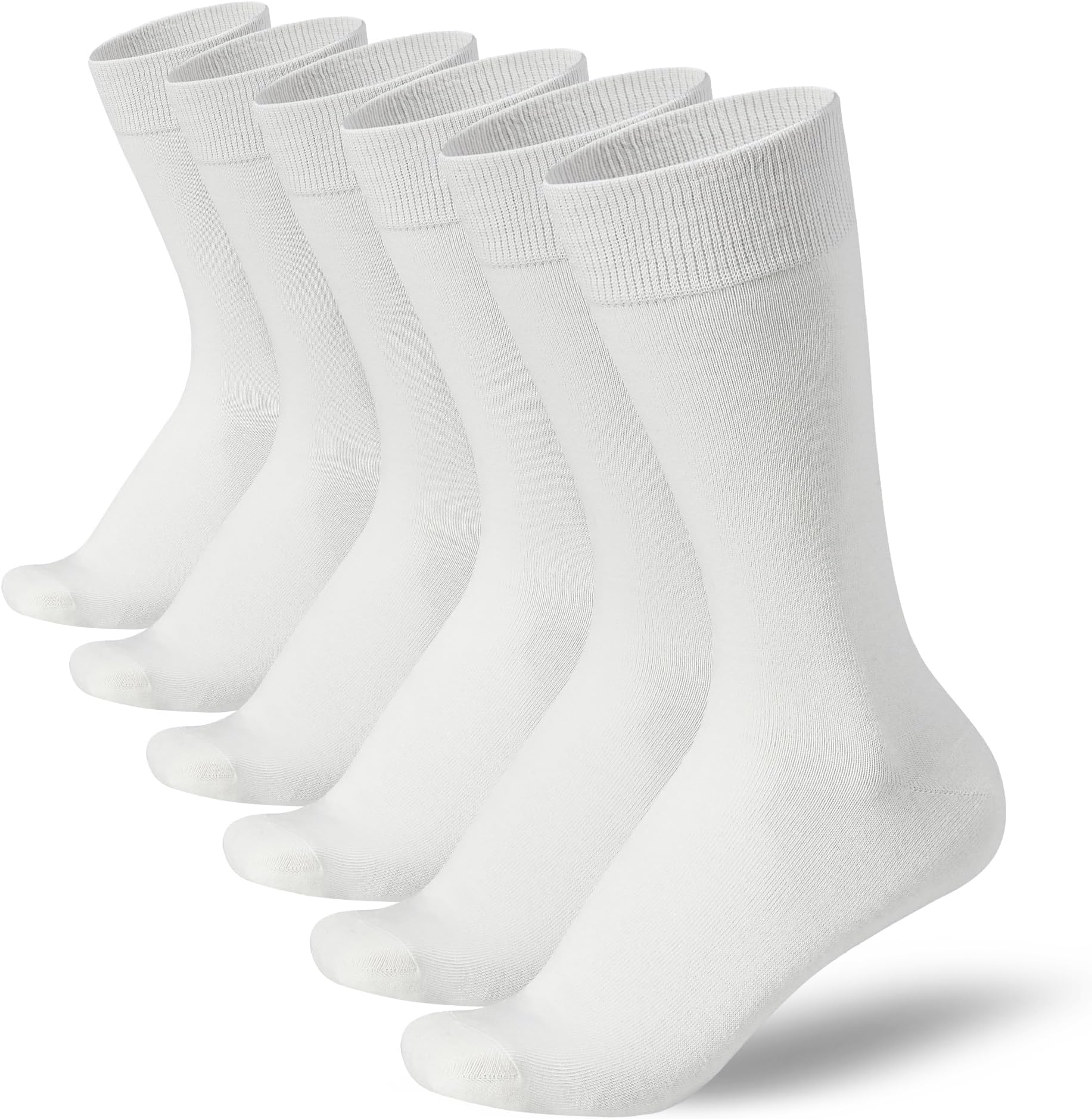 Men's Cotton Crew Socks, Super Soft and Breathable Dress Crew Thin Socks Lightweight Socks for Men 3-6 Pairs Pack Size 8-14