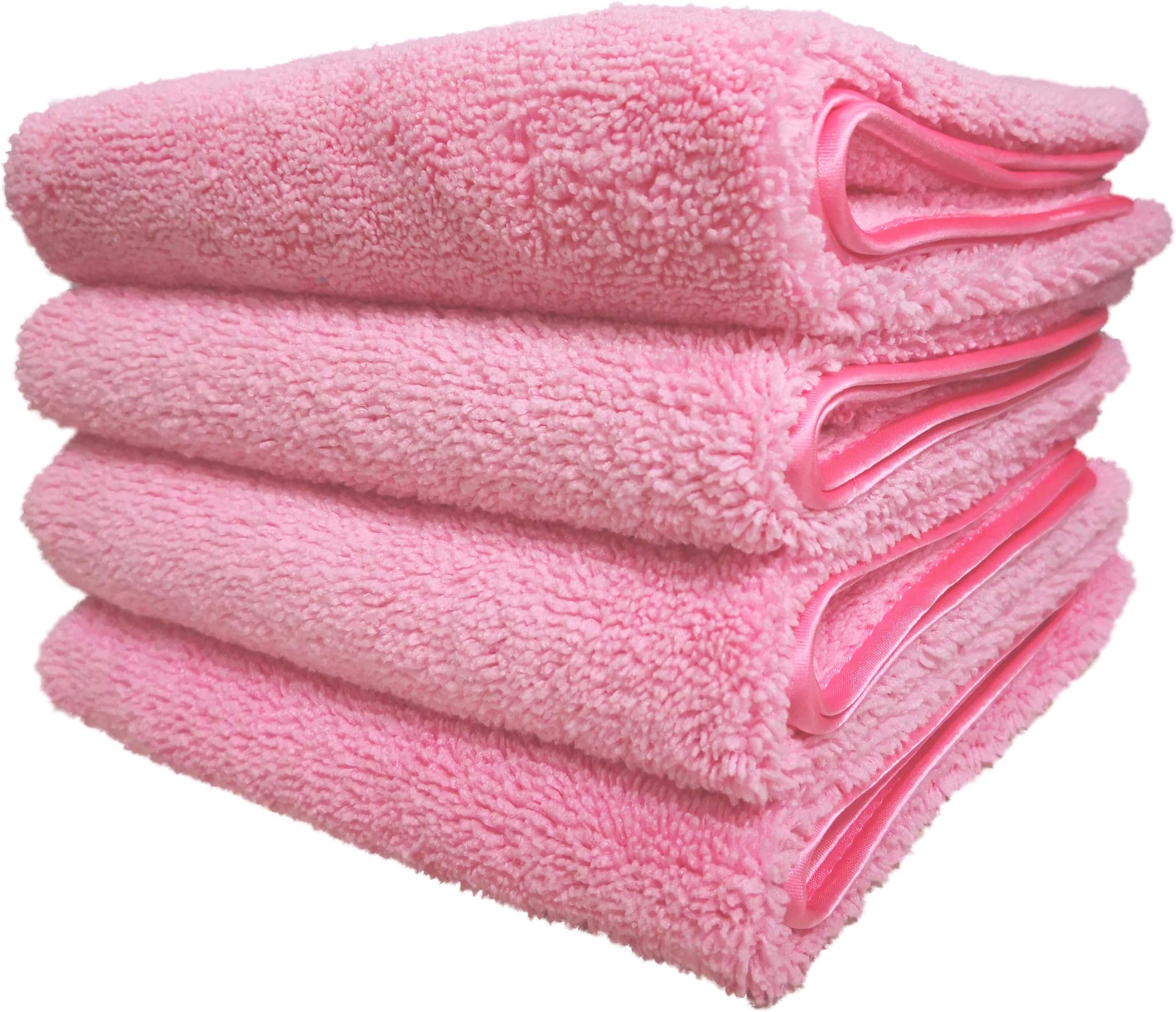 POLYTEQuick Dry Lint Free Microfiber Hand Towel, 16 x 30 in, Set of 4 (Pink)
