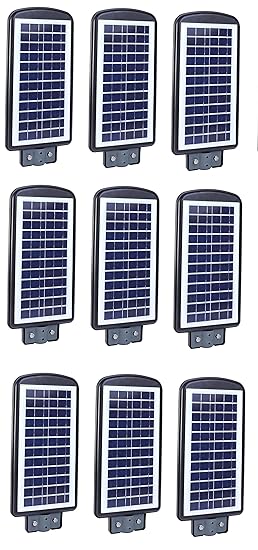 Ravis 24 Watt Waterproof Solar Led Street Light with Integrated Solar Panel for Outdoor Purposes Solar Light Set (Pack of 9)
