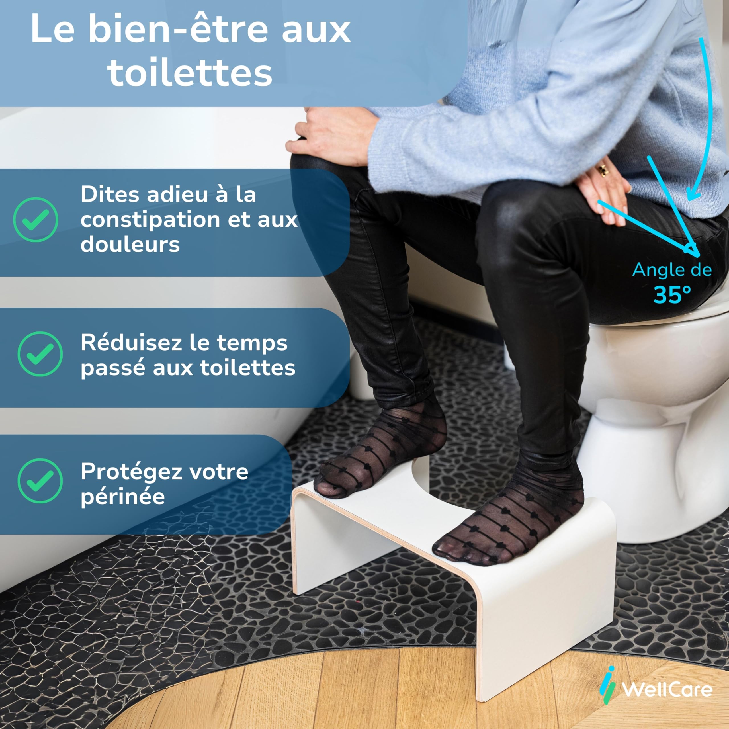 Tabouret de toilette en acrylique à haute charge Repose-pieds de toilette épais Tabouret de toilette en acrylique à haute charge Repose-pieds de toilette épais