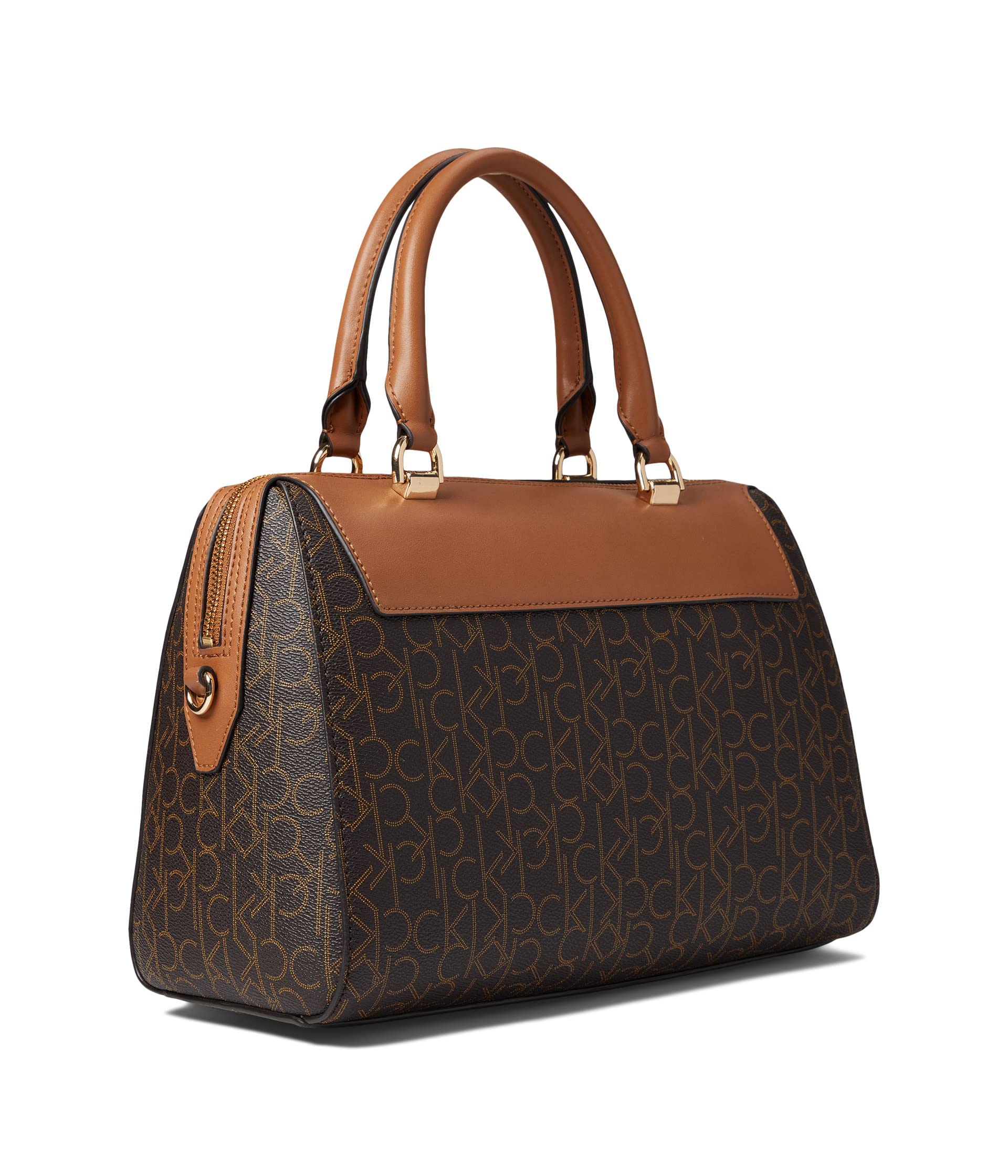 Calvin Klein Opal Satchel Brown/Khaki/Caramel One Size