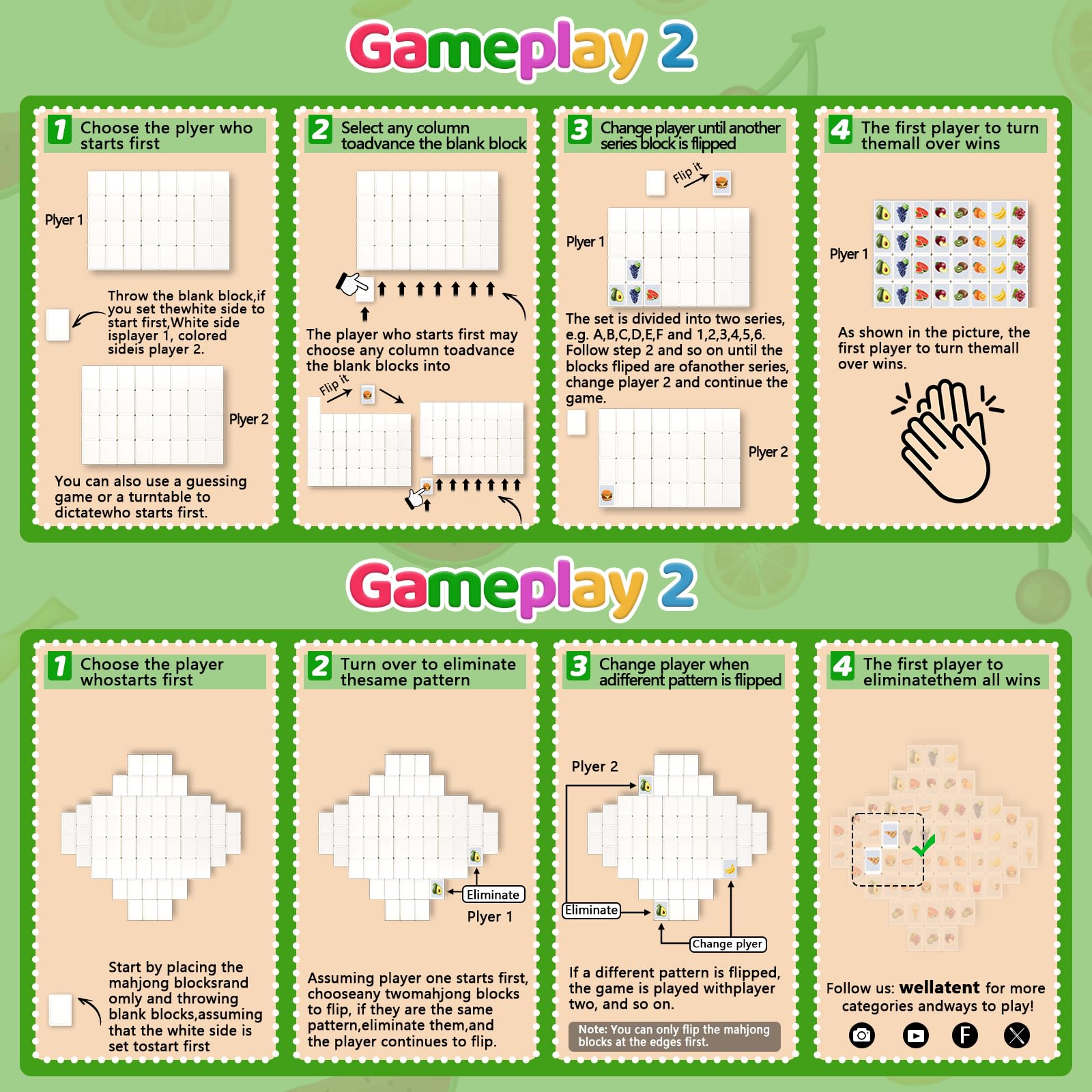 LURICO Mahjong Gra – duże kamienie, 65 bloków escape, 30 mm, gra planszowa dla dorosłych i dzieci, z naklejkami "zrób to sam"